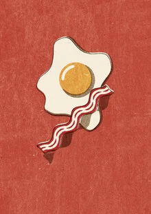 Illustration von Daniel Coulmann: Ei und Speck in einem retro Stil