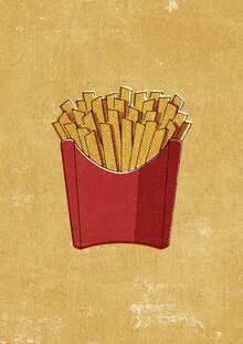 Illustration von Daniel Coulmann: Pommes in einem Retro-Stil mit fröhlichen Farben