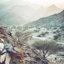 Photo art by Franz Sussbauer: hills in Oman shrouded in gentle haze