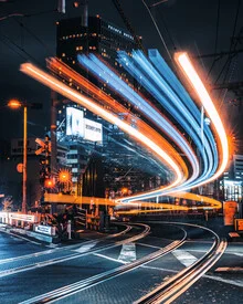 Photo art by K3lvin Ch: Light trails in the Tokyo cityscape at night