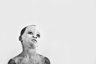 Photo art by Victoria Knobloch: Thoughtful person with body paint in Uganda