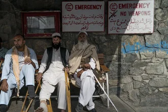 Photo art by Theresa Breuer: surgical center for war victims in Kabul.
