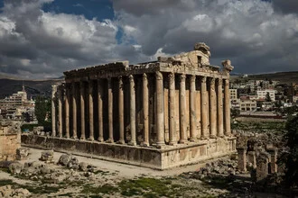 Photo art by Theresa Breuer: Temple of Bacchus in Baalbek at sunset