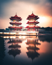 Dimitri Luft, pagoda twins (Singapore, Asia)