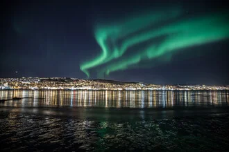 Photo art by Sebastian Worm: Northern lights over Tromsø in Norway