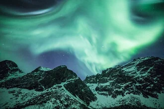 Photo art by Sebastian Worm: arctic fireworks over the Norwegian sky