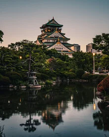 Photo art by Dimitri Luft: Osaka castle with reflecting pond