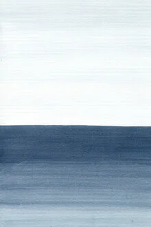 Wall art by Cristina Chivu: soft watercolor painting of the sea in blue tones