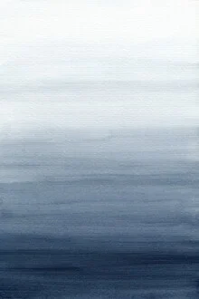 Wall art featuring gentle watercolors depicting the sea in calming hues.