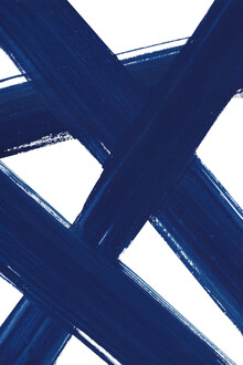 Cristina Chivu, Abstract Indigo Brushstrokes No.4