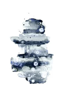 Abstract illustration in blue and white with gentle flowing lines