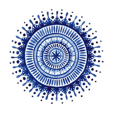 Cristina Chivu, Blue Watercolor Mandala