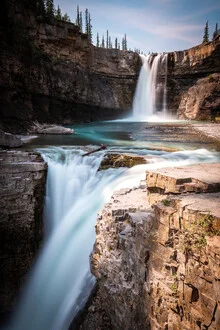 Photo art by Christoph Schaarschmidt: serene waterfall in Canadian nature