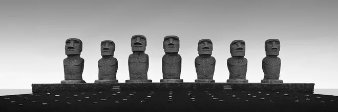 Photo art by Ronny Behnert: panoramic view of Ahu Akivi on Easter Island