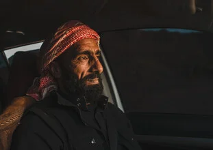 Photo art by Julian Wedel: Portrait of a taxi driver in Jordan