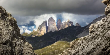 Photo art by Valentin Pfeifhofer: Geisler Group in the Dolomites under a cloudy sky