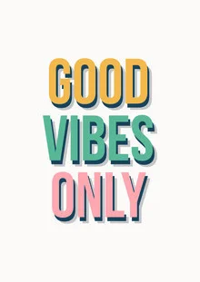 Wall art featuring a positive message: Good vibes for a cheerful home.