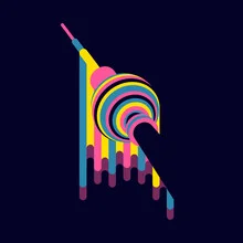 Illustration von Sasha Lend: bunte Lollis vor dem Berliner Fernsehturm