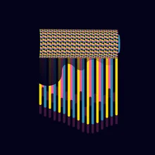 Wandbild von Sasha Lend: minimalistische Illustration der Skyline von Frankfurt
