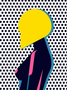 Wandbild von Sasha Lend: minimalistische Darstellung einer Frau mit blonden Haaren