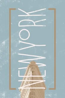 Illustration by Sasha Lend: green cityscape of New York featuring the Flatiron Building