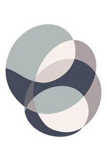 Abstrakte Illustration von Sasha Lend: elegante graue Formen auf hellem Hintergrund