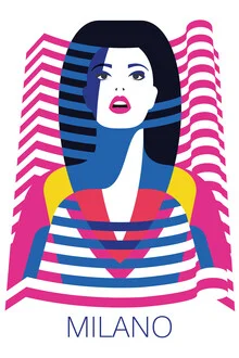 Illustration by Sasha Lend: stylish depiction of urban life in Milan