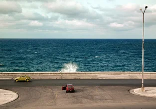 Photo art by Aurica Voss: lively scene at the Malecón in Havana
