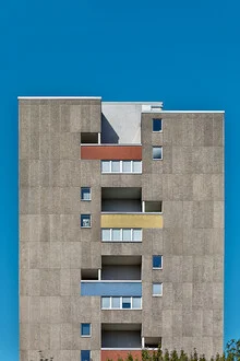 Photo art by Michael Belhadi: modern facade with windows in Berlin's Hansaviertel