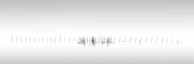 Photo art by Ronny Behnert: minimalist fishing net in the water of Venice