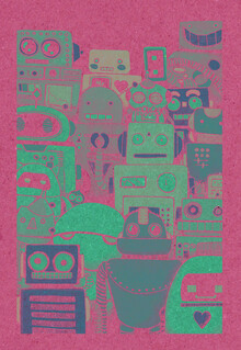 Katherine Blower, Robots Screen print