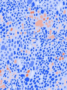 Wall art featuring a vibrant leopard pattern in violet and blush tones.