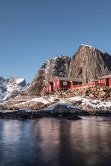 Photo art by Sebastian Worm: fishing village on the Norwegian coast, relaxed mood