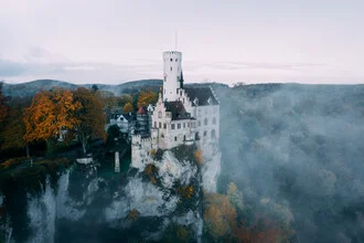 Photo art by Dominic Lars: fairytale castle in Schwäbische Alb under autumn clouds