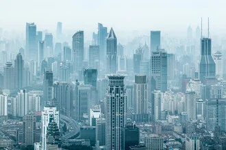 Shanghai Skyline - fotokunst von Jan Becke