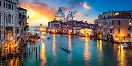 Photo art by Jan Becke: serene sunset over the Grand Canal in Venice