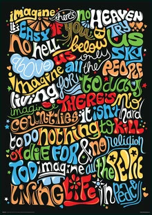 Wall art by Draw Me A Song - Reviews: inspiring visual representation of the song Imagine