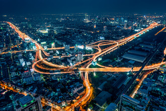 Jan Becke, Aerial view of Bangkok at night (Thailand, Asia)