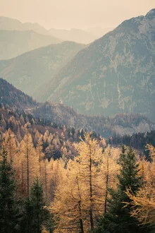 Harmonisches Fotokunstwerk von Eva Stadler: Blick vom Vršičpass in Slowenien