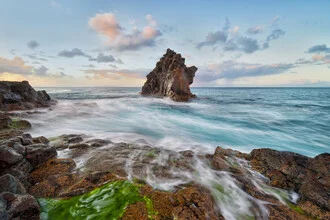 Photo art by Rolf Schnepp: long exposure coastal image featuring cliffs and sea.