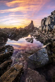 Photo art by Nicklas Walther: gentle sunset over water in Portugal