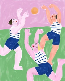 Illustration by My Name Is Cépé: players engaged in ball games with vibrant colors