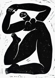 Illustration by Cépé: a stylish depiction of a nude in soft colors