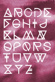 Illustration von Studio Na.hili: geometrisches Alphabet in sanften Pfirsichtönen
