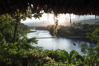 Photo art by Julie Becquart: tranquil river in the Ecuadorian rainforest