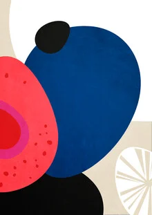 Abstrakte Illustration von Pia Kolle mit bunten Kieselsteinen auf hellem Hintergrund