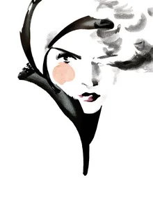 Illustration by Ekaterina Koroleva: stylish woman rendered in watercolor and ink