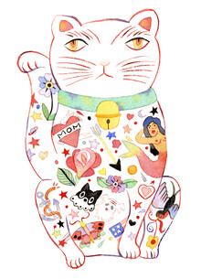 Rumi Hara, Maneki Cat - White 1