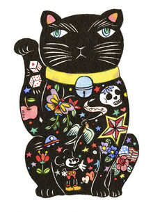 Rumi Hara, Maneki Cat - Black 1