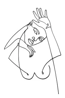 Illustration by Julia Hariri: elegant depiction of a woman in minimalist line art